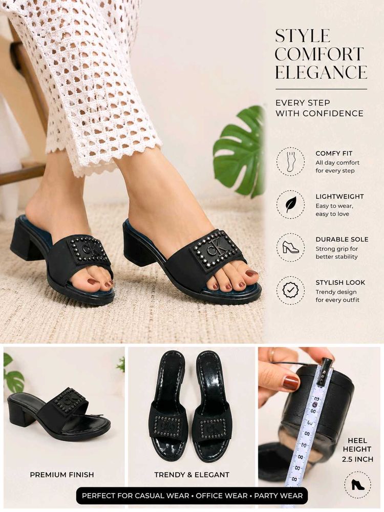 Stylish Black Block Heels