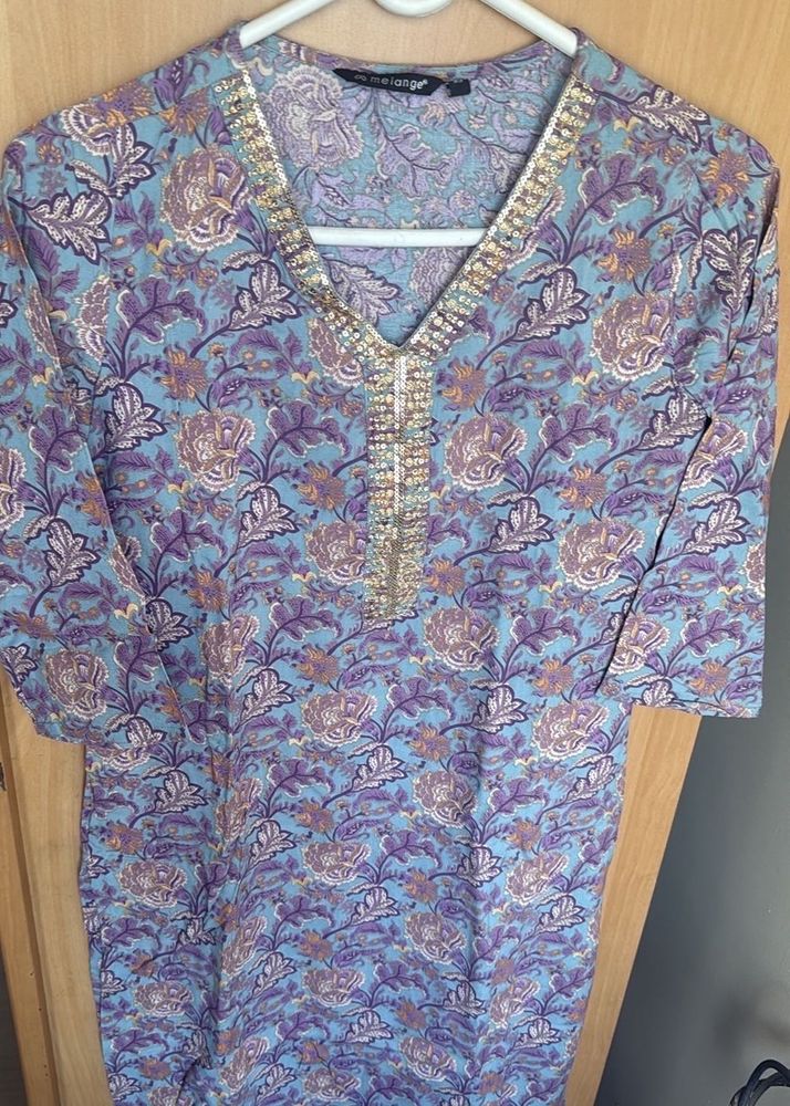 Melange Floral Print Kurta