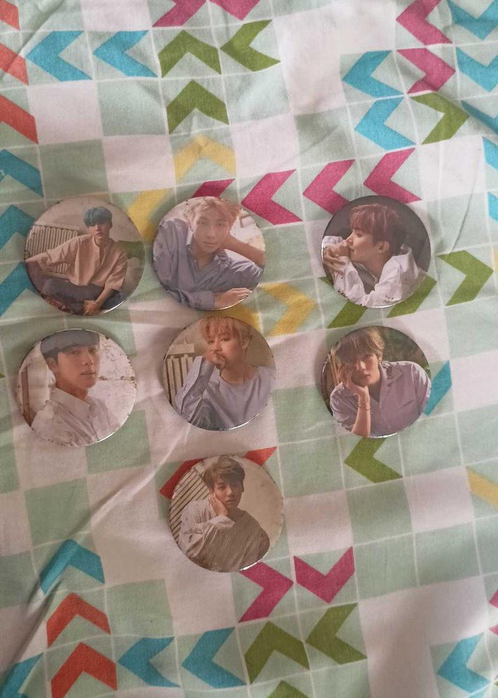 BTS K-Pop Member Photo Badges