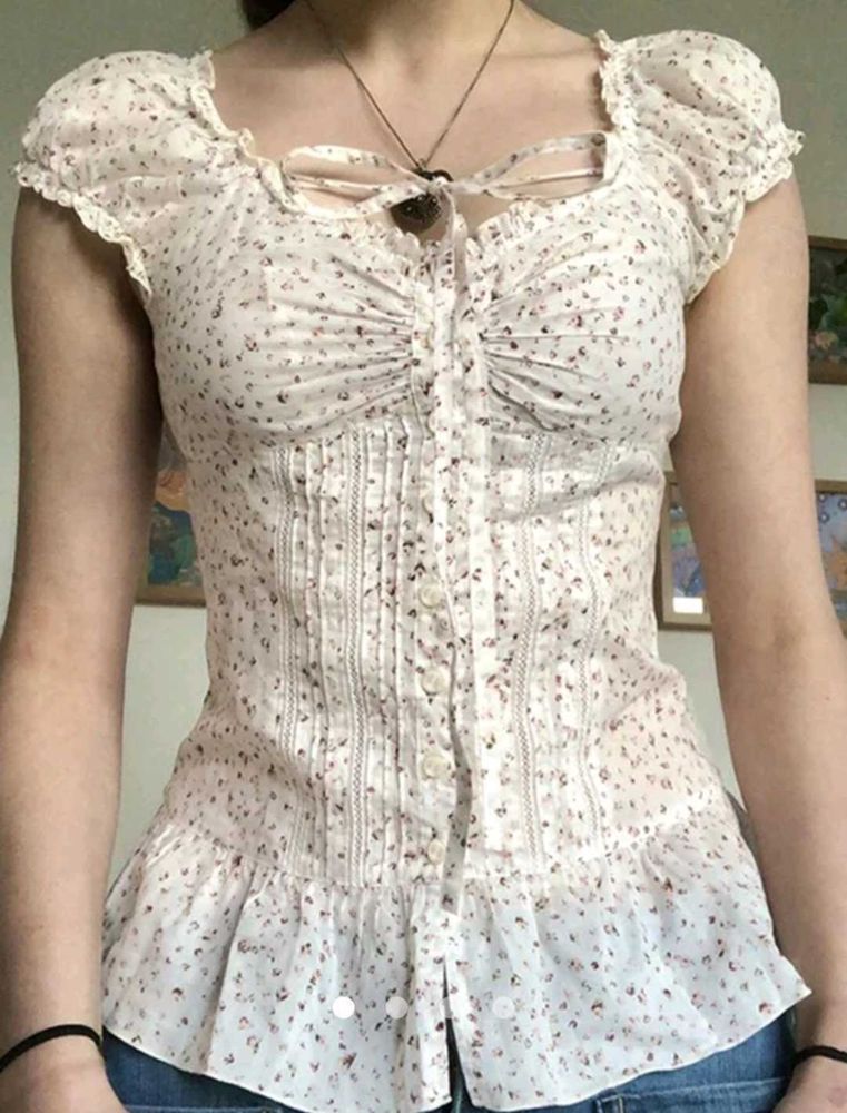 Floral Print Puff Sleeve Blouse