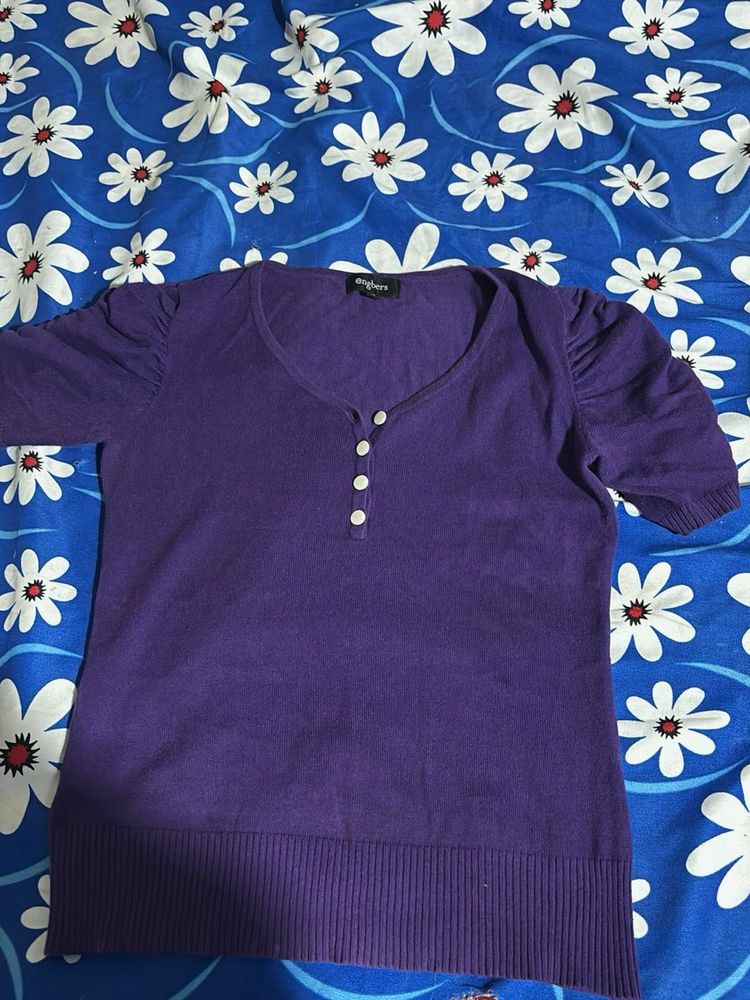 Purple Puff Sleeve Top