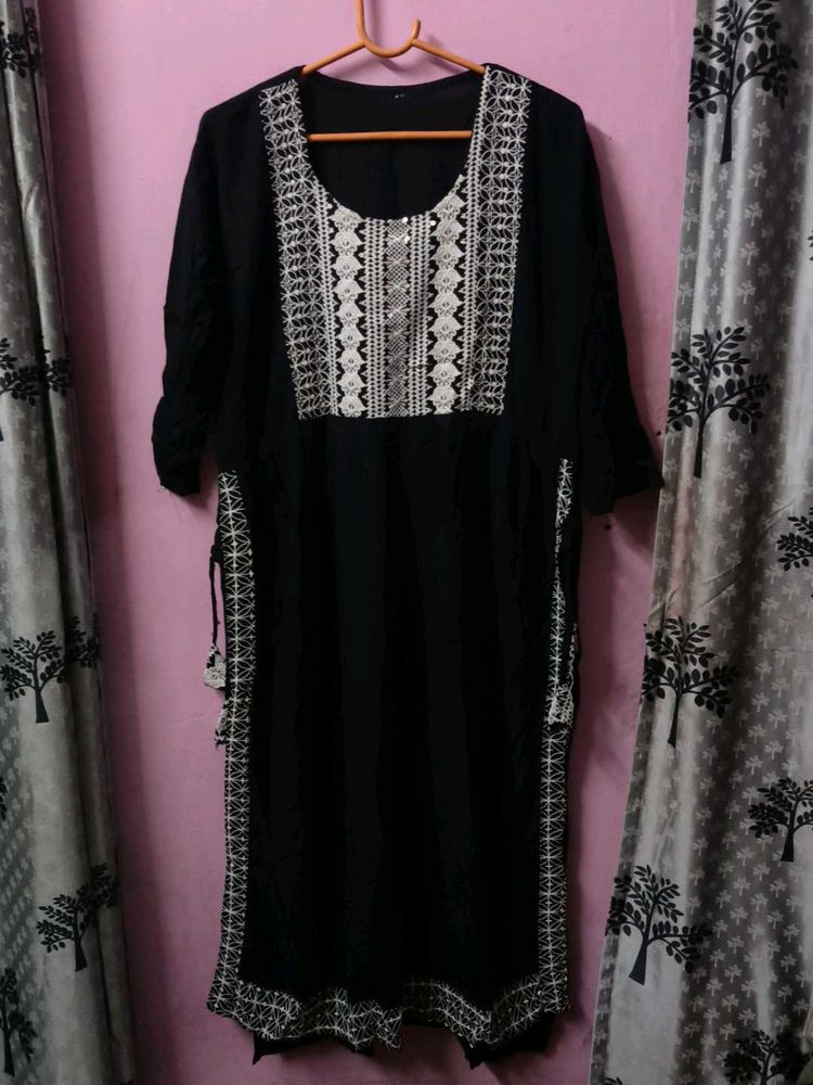 Nayra cut Black Kurta with pant set