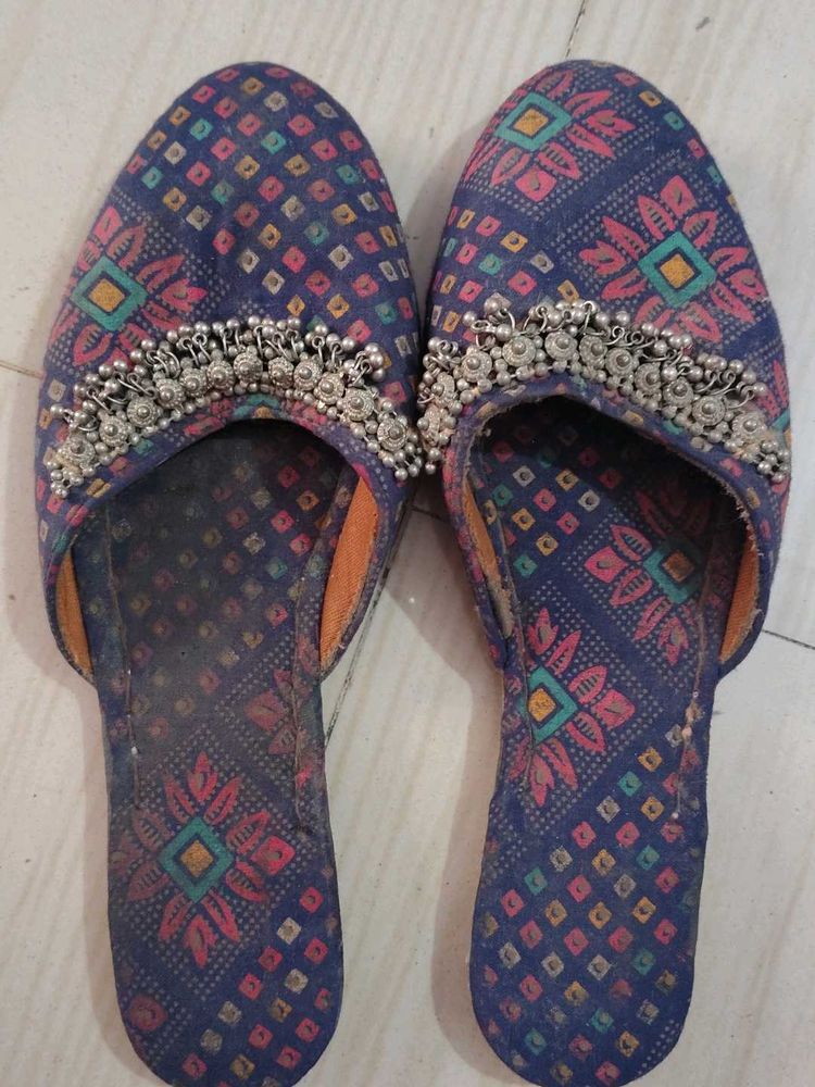 Embellished Ethnic Flat Sandals Jaipuri