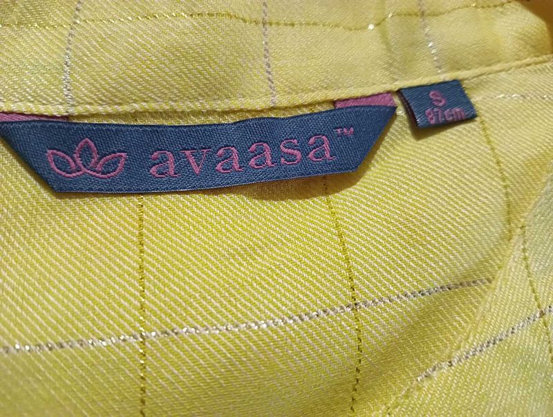 Yellow Avaasa Button Top