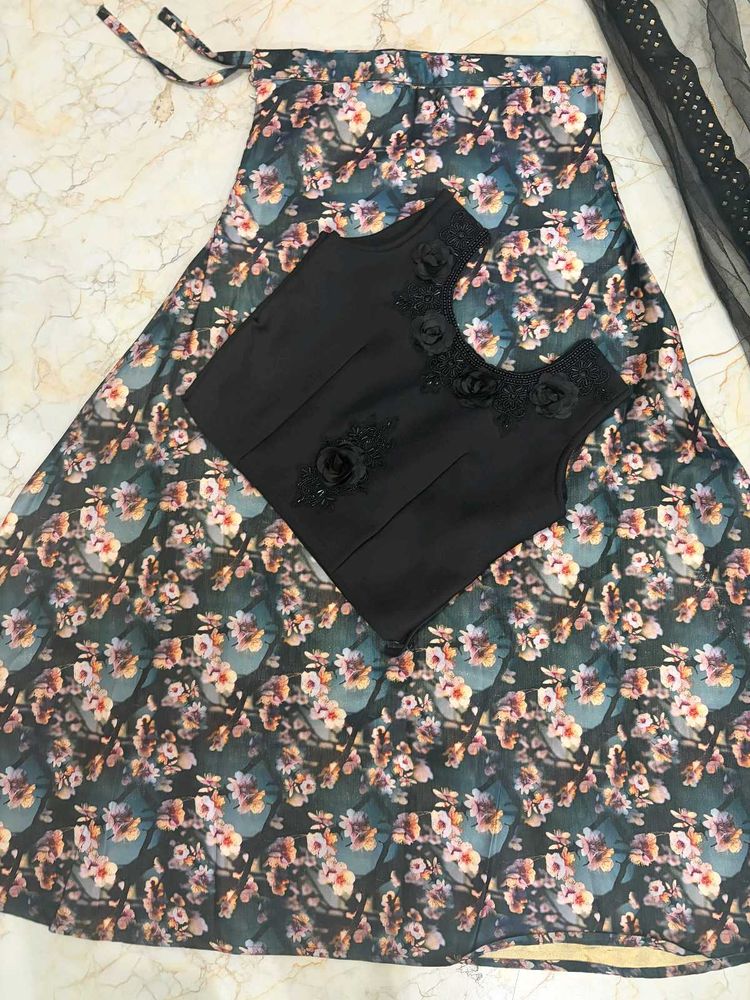 beautiful fancy lehnga with crop top and
