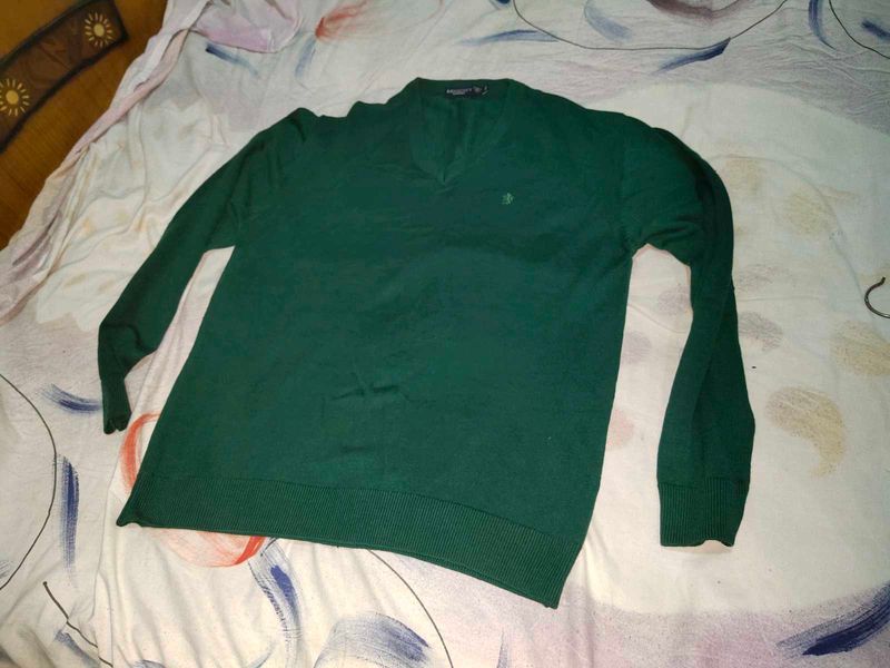 Green V-Neck Sweater