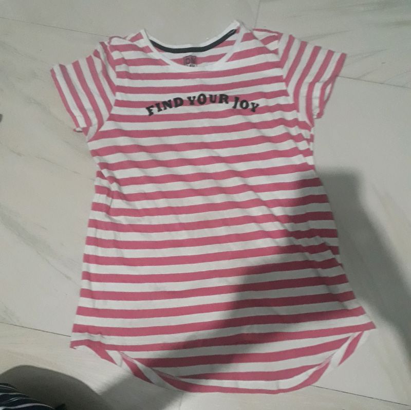 Pink Stripe 'Find Your Joy' Tee