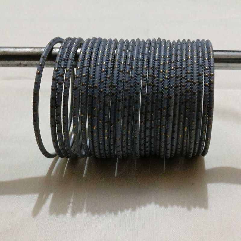 Metal Bangle Set - Grey