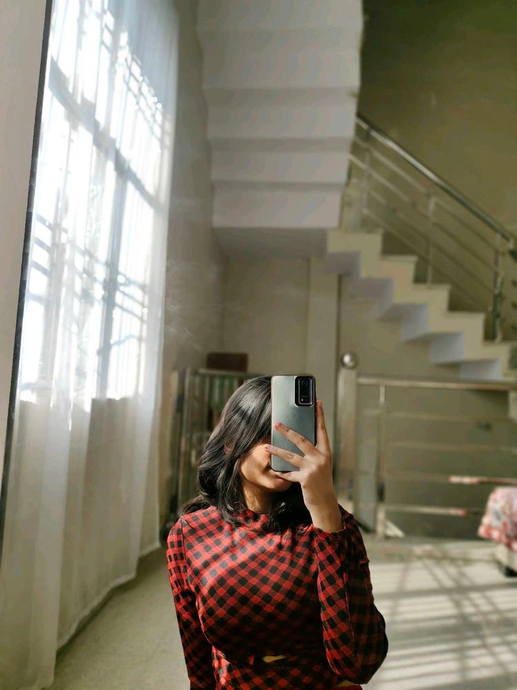 Red &amp; Black Checkered Dress
