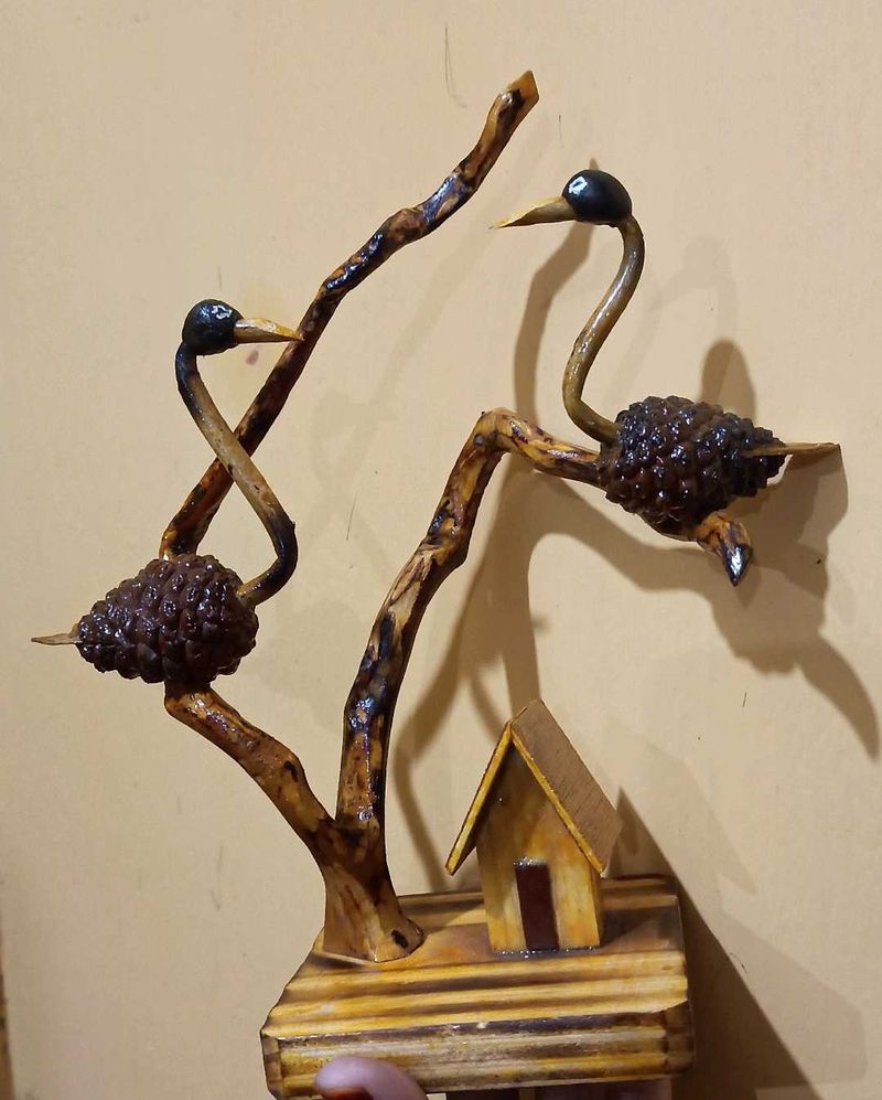 Unique Ostrich Tree Sculpture