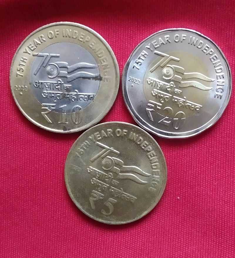 Republican Coins 10,20,5₹