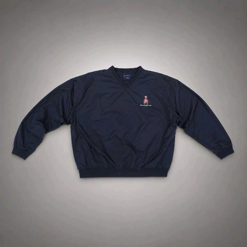 Navy V-Neck Pullover Sweatshirt
