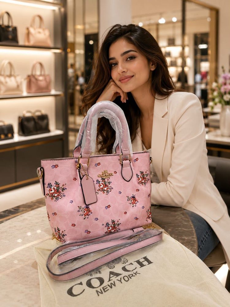 Coach Pink Floral Tote Bag