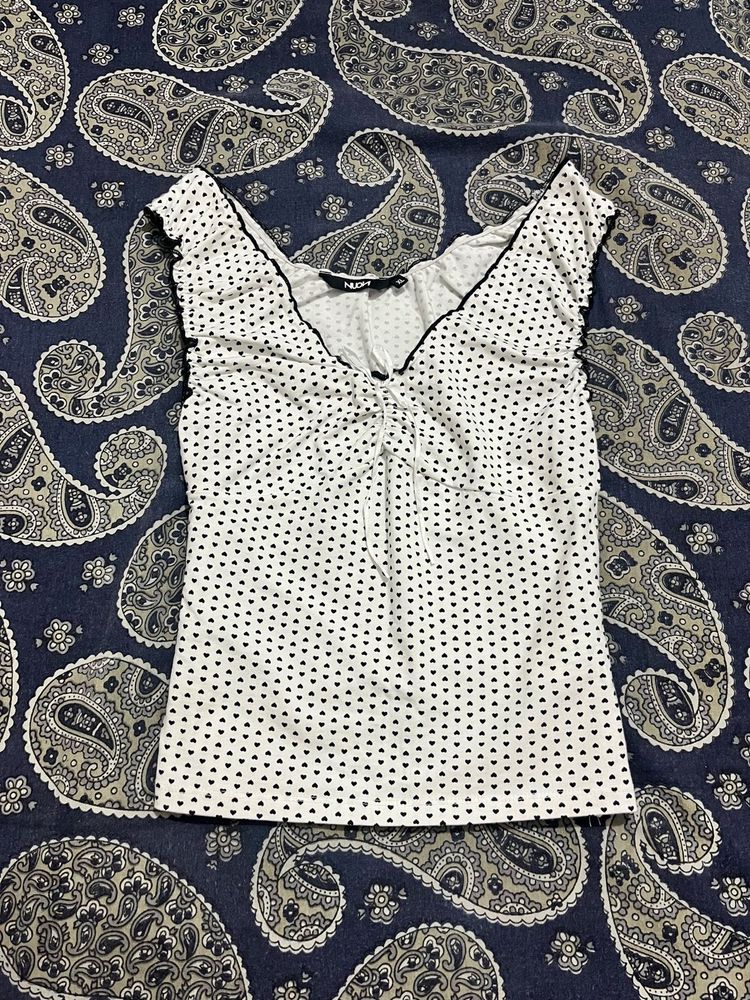 Westside cute 2000s heart printed top