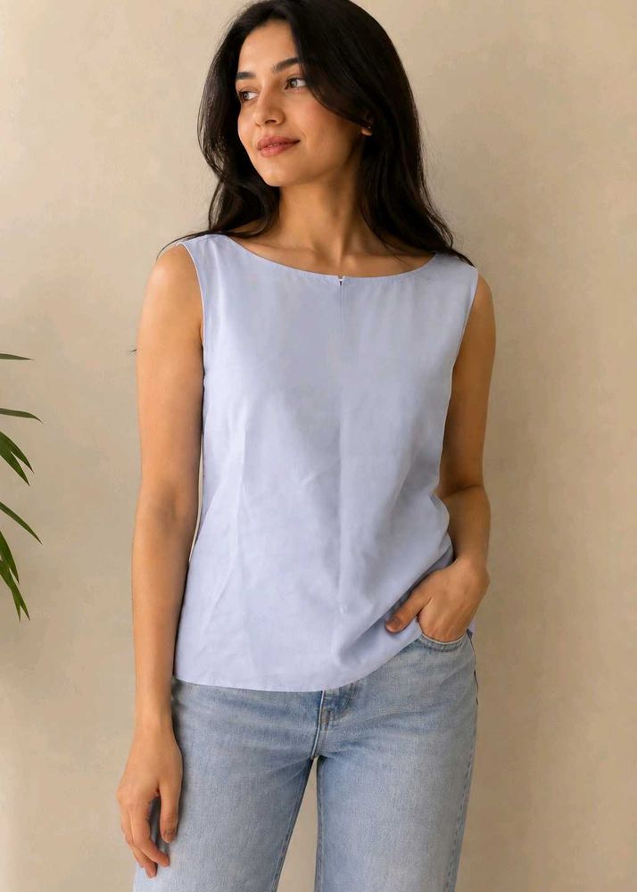 Sleeveless Light Blue Top