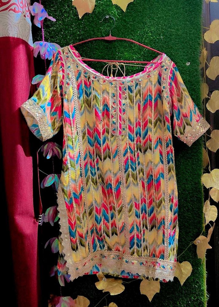 haldi function suit yellow and multicolour
