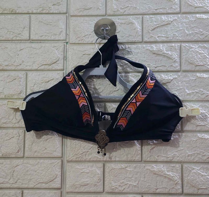 RougeGorge Embroidered Tribal Halter Bikini Top
