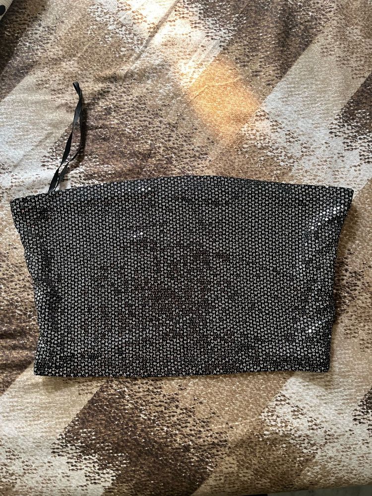 SHEIN Sparkly Strapless Tube Top