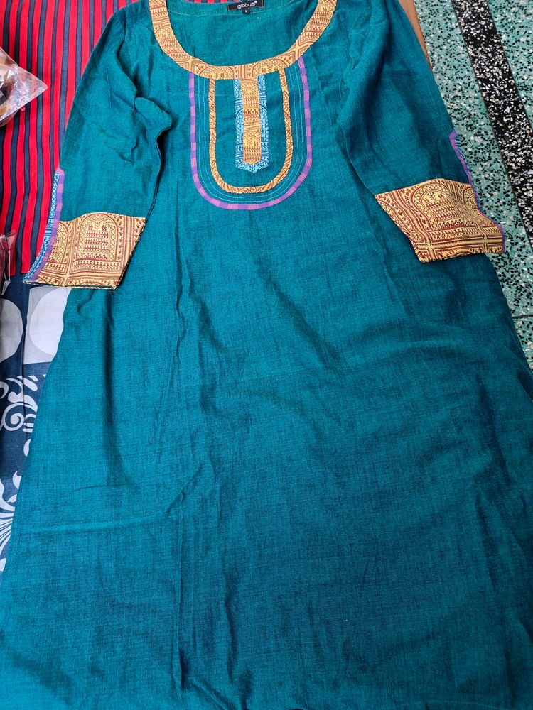Teal Embroidered Dress
