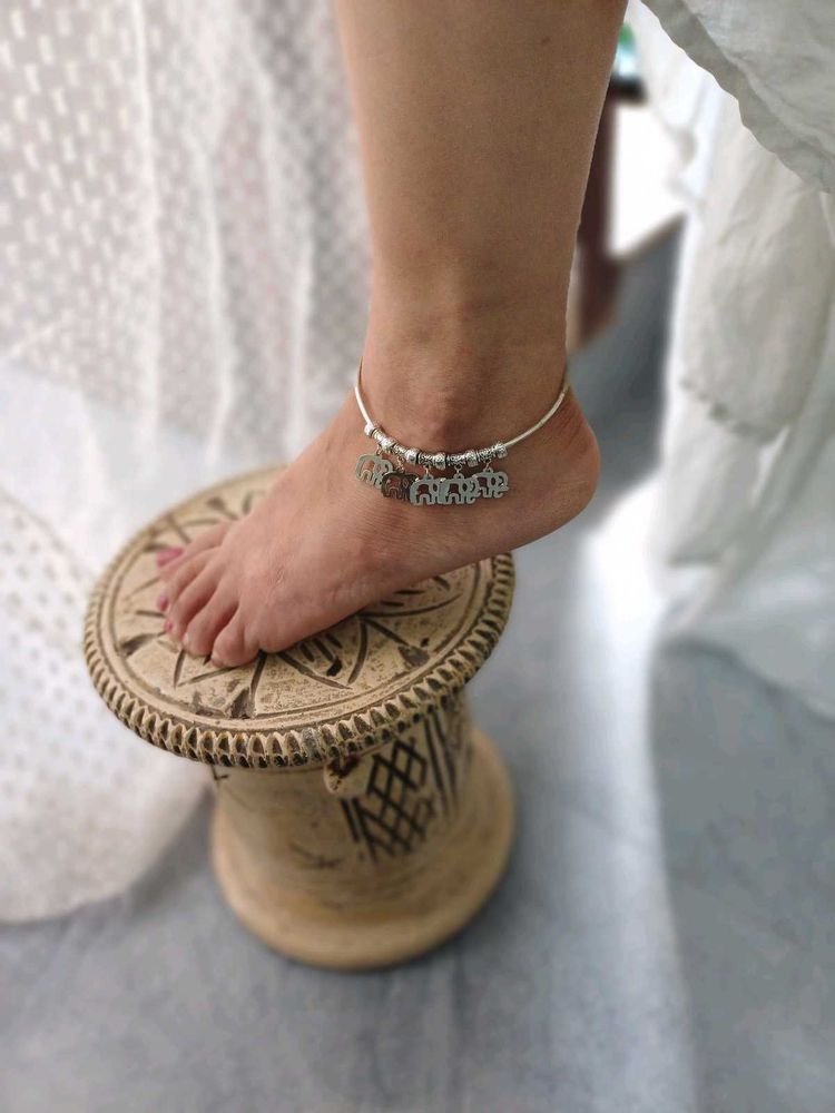 Combo of German silver Charm Anklet 3 pcs