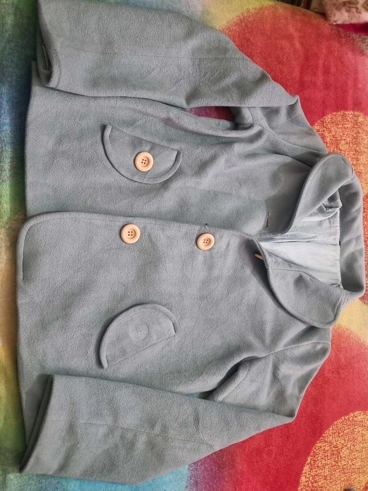 Cute Blue Button-Up Jacket