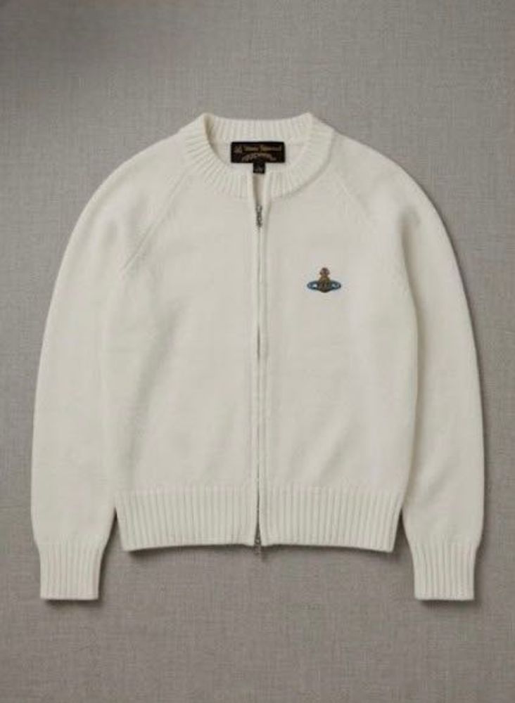Westwood style dupe, Cream Zip-Up Cardiga