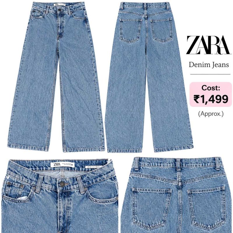 Zara Light Wash Wide Leg Jeans