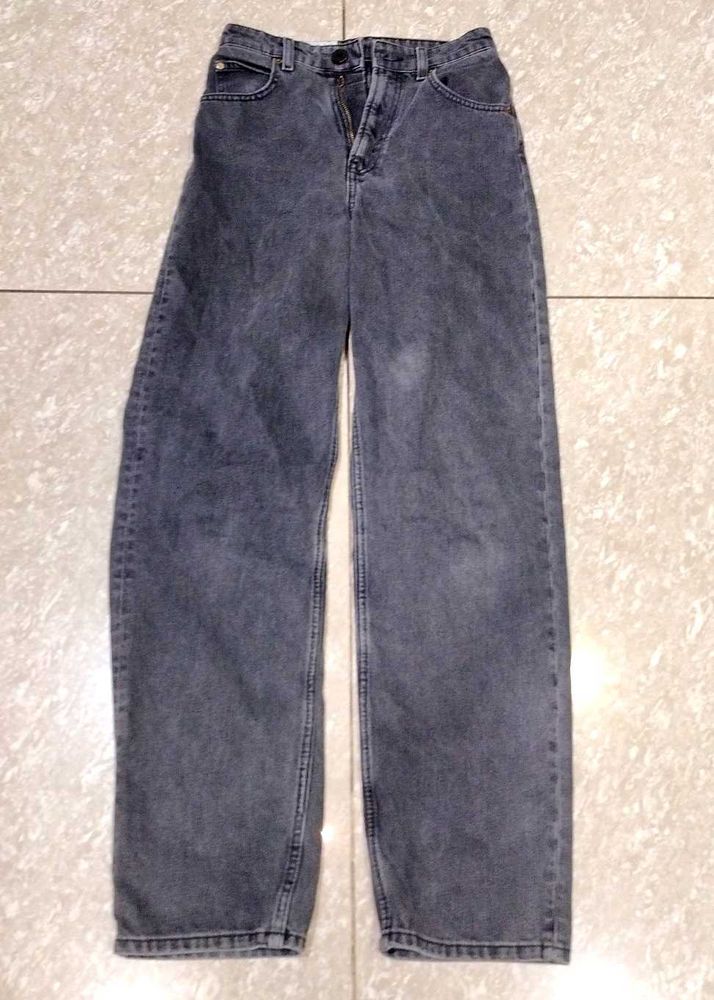 Women's Grey Wide-Leg Jeans