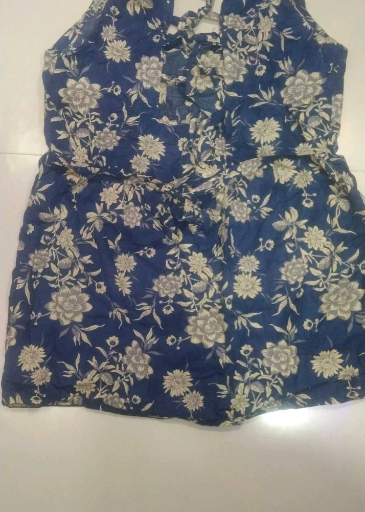 Floral Print back with lace kurti