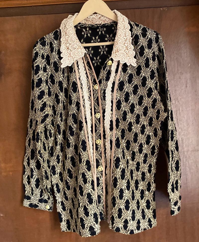 Vintage Lace Trimmed Shirt