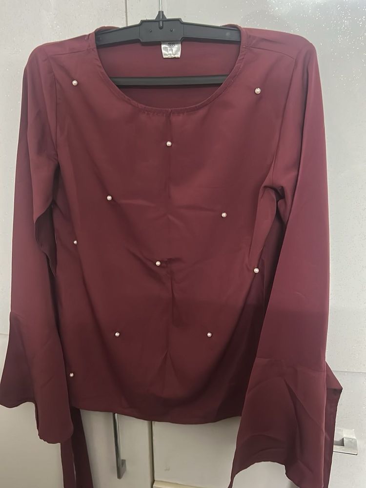 Elegant Pearl Embellished Blouse