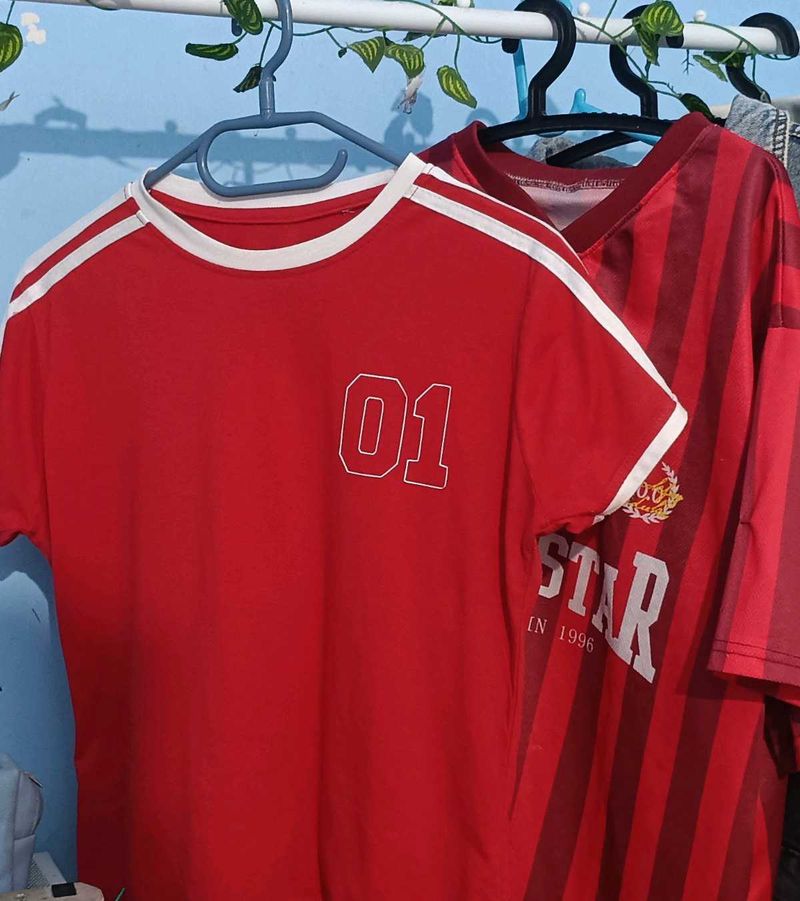 Red "01" Graphic Tee