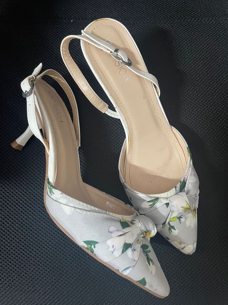 Floral Kitten Heels