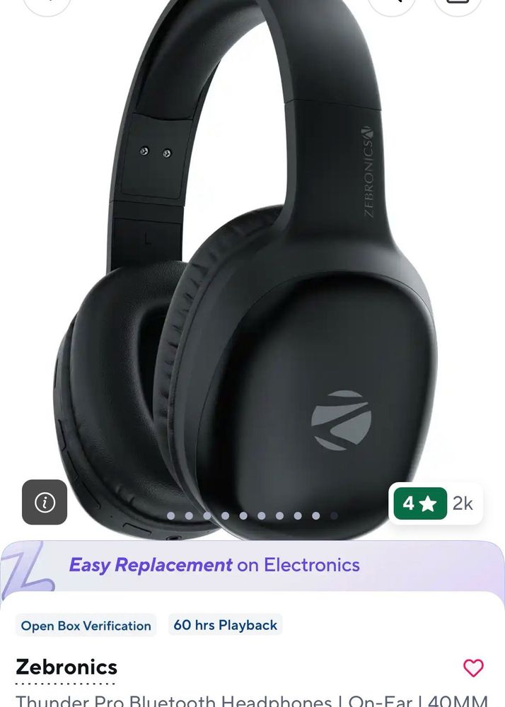 Zebronics Thunder Pro Bluetooth Headphones