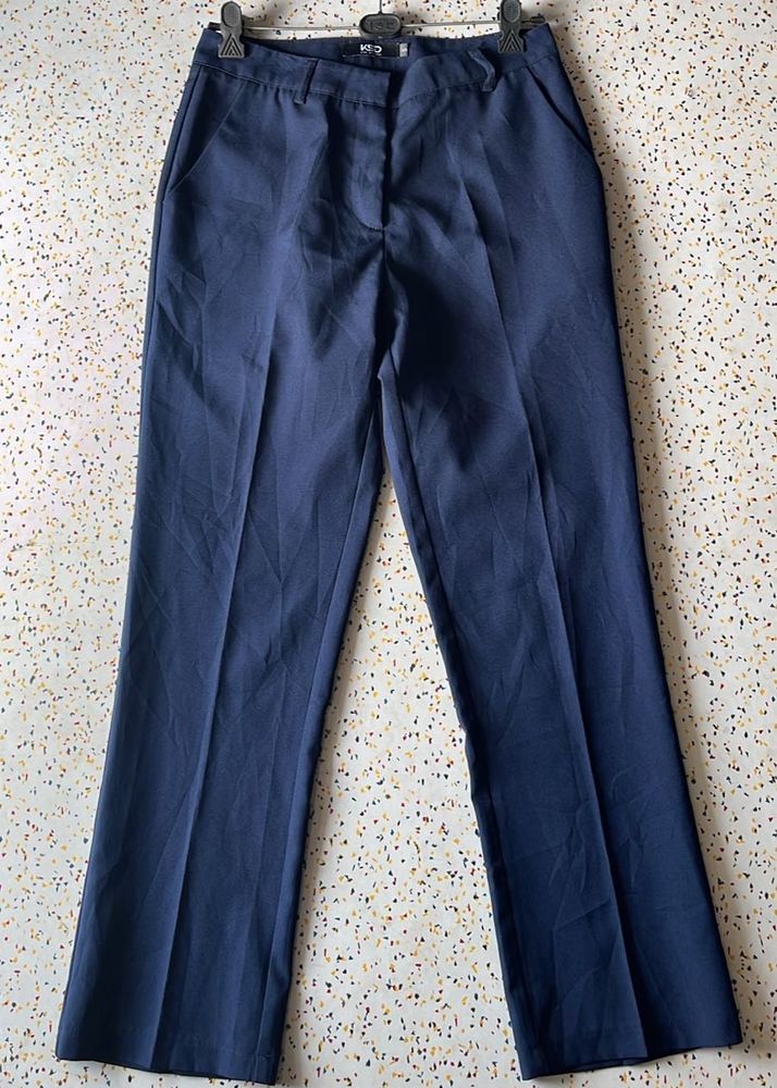 Navy Blue Straight Leg Trousers
