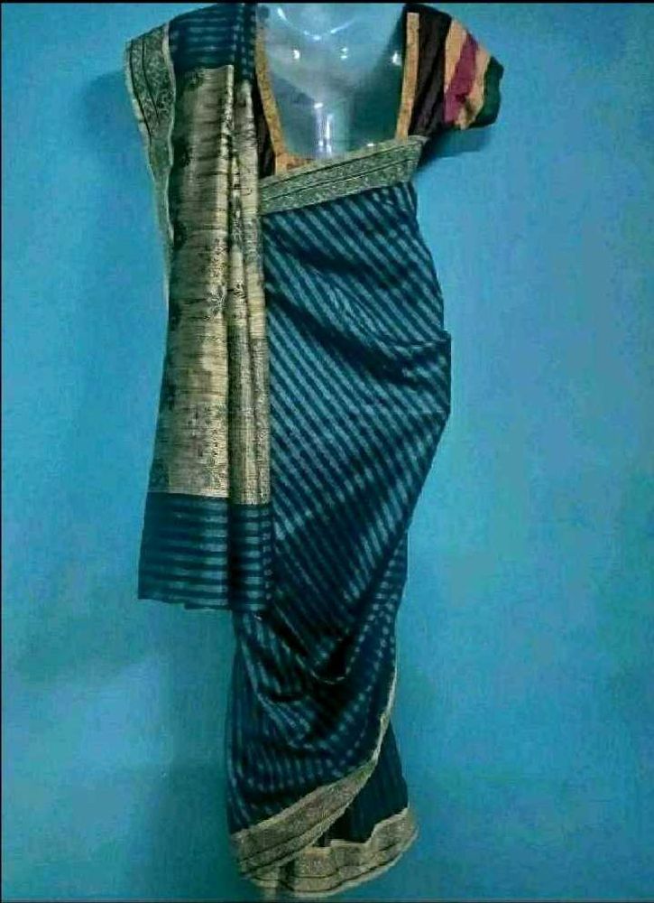 Blue silk saree