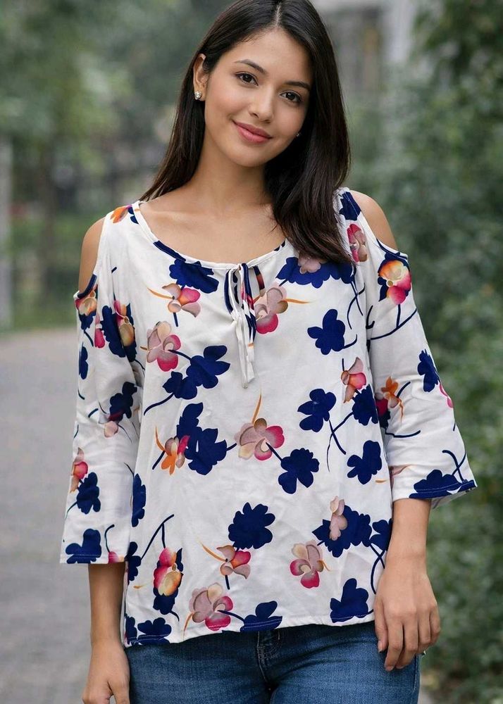 Chic Cold Shoulder Floral Top