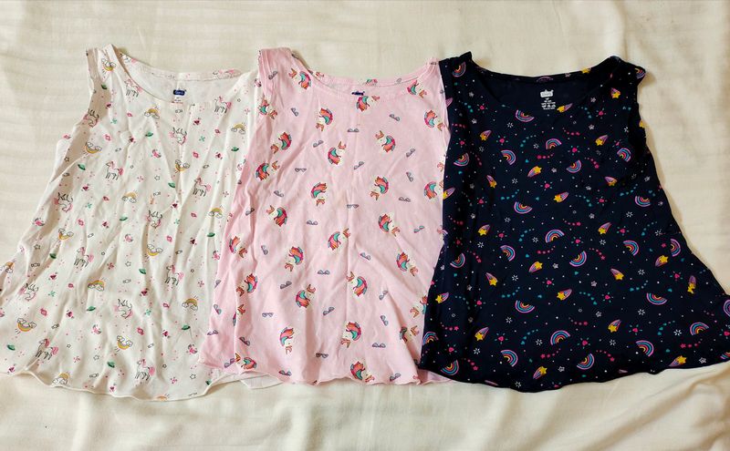 Pack Of 3 Cotton Dresses- 12 To 18 Months