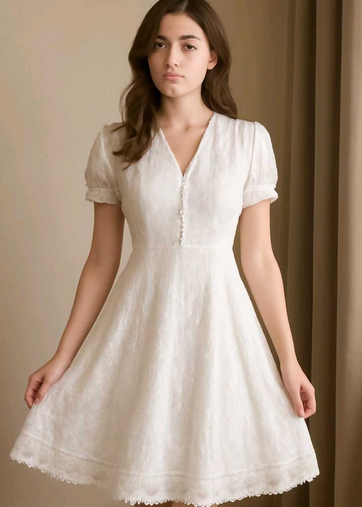 White Embroidered Kurta Zariii Work has No Stain🤍