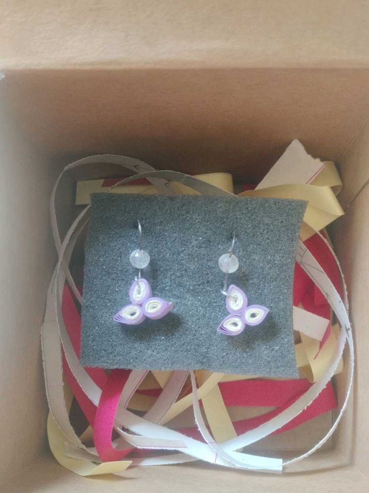 Quilled Paper Flower Earrings