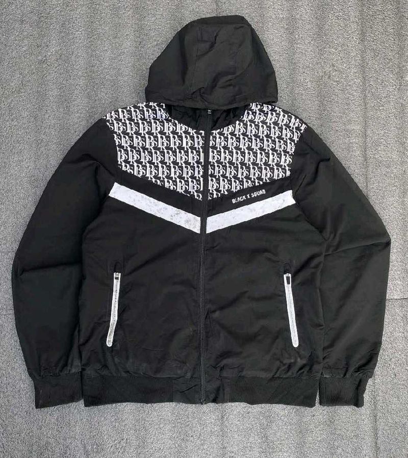 Black Graphic Print Jacket