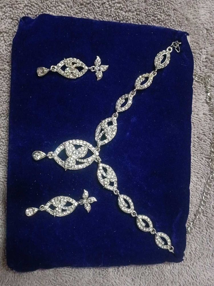 silver colour with sparkling rhinestone