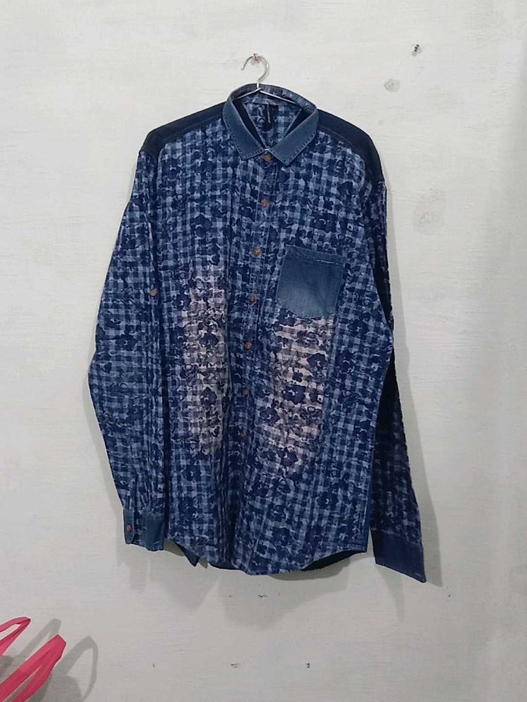 Blue Checkered Long Sleeve Shirt
