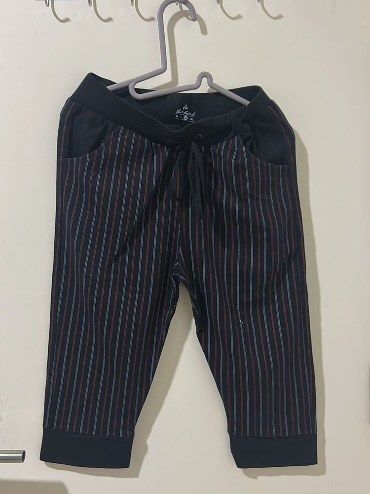 Striped black Daily Wear Capri