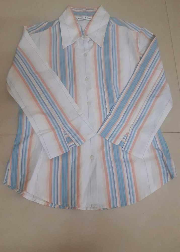 Splash Striped Button-Down Shirt