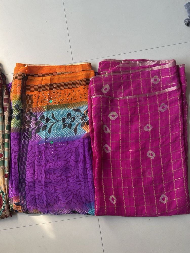 Vibrant Printed Silk Blend Saree