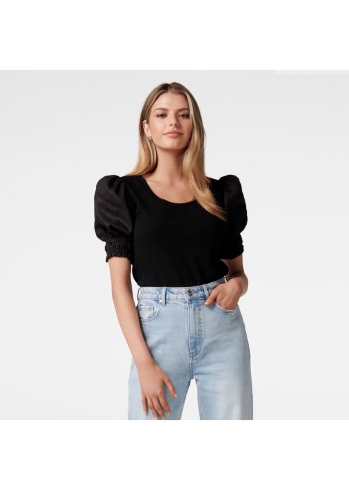 Forever New Anna Linen Puff Sleeve Tee