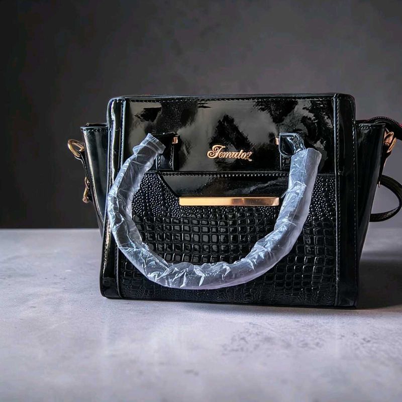 Chic Black Patent Handbag