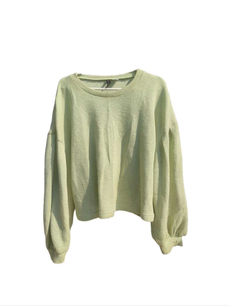 Sweatshirt with Puffy Long Sleeves💌