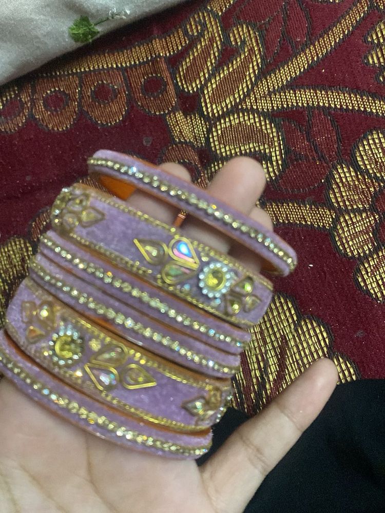 Elegant Lavender Bangles Set